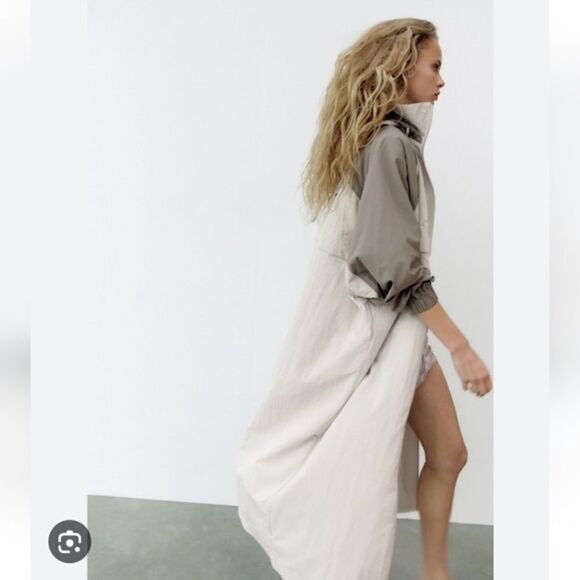 NWT Zara 2 in 1 Parachute Jacket convertible detachable Raincoat Sz XS-S - Picture 12 of 14